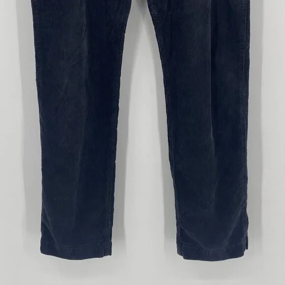 Bottega Veneta Mens Size 50 Corduroy Dark Gray Navy Button Fly Pants Straight
